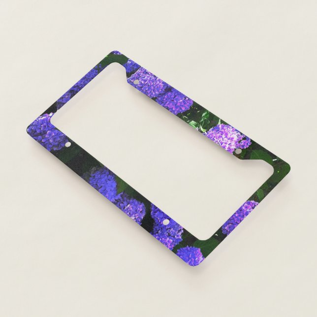 Classic Purple Realistic Hydrangea License Plate Frame (3/4)