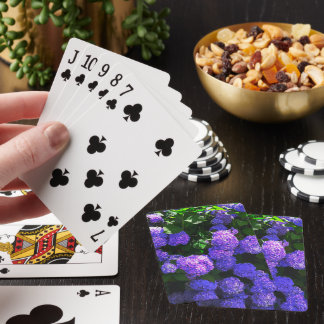 Classic Purple Realistic Hydrangea Playing Cards