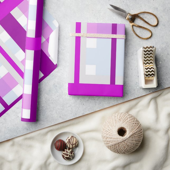 Classic Purple  Rustic Buffalo Plaid  Wrapping Paper (Crafts)