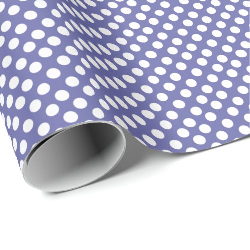 Classic purple white polka dots periwinkle  wrapping paper