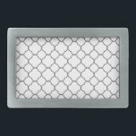 Classic Quatrefoil Pattern Belt Buckle<br><div class="desc">Simple quatrefoil pattern in black and white.</div>