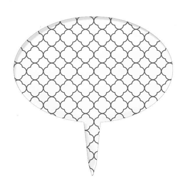 Classic Quatrefoil Pattern Cake Topper (Front)