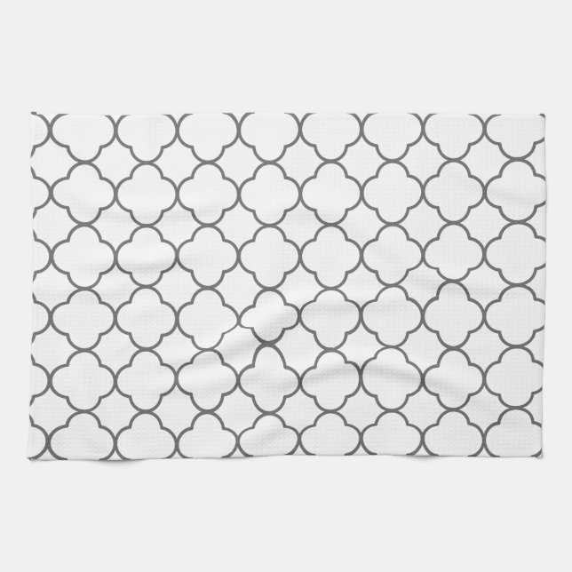 Classic Quatrefoil Pattern Kitchen Towel (Horizontal)
