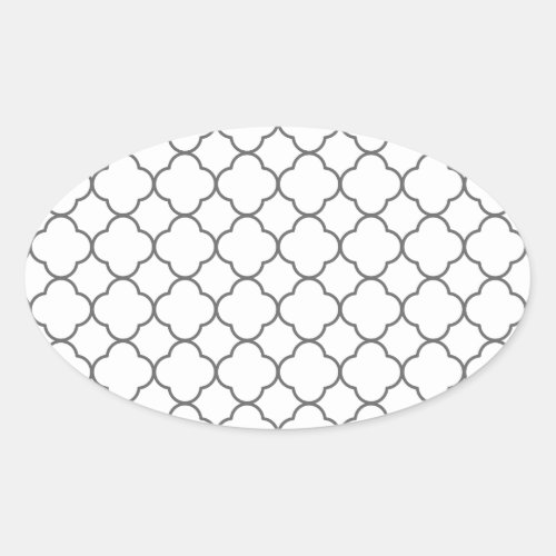 Classic Quatrefoil Pattern Oval Sticker