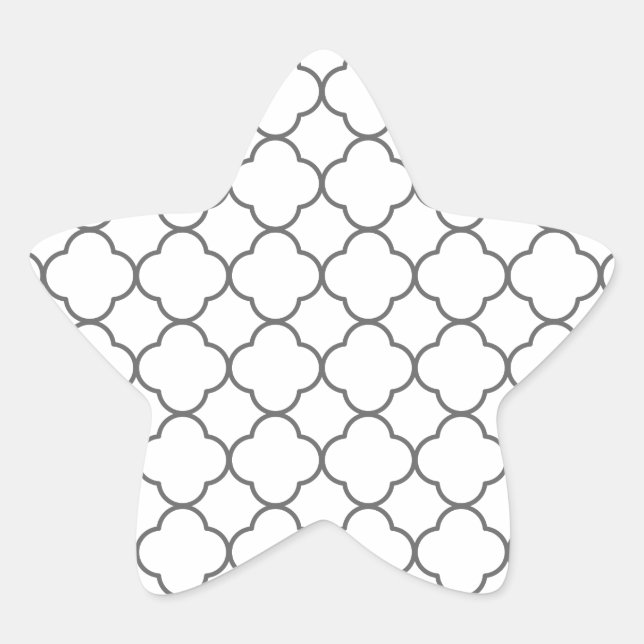 Classic Quatrefoil Pattern Star Sticker (Front)