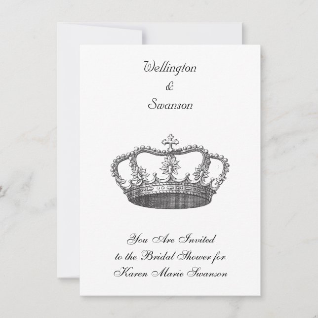 Classic Queen's Crown Invitation (Front)