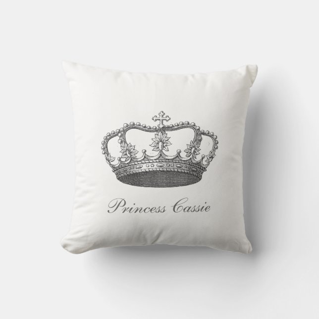 Classic Queen's Crown Throw Pillow (Front)
