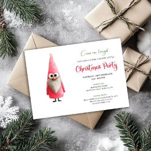 Classic quirky pink santa holiday invitation