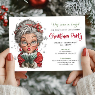 Classic Quirky Woman Comic Christmas Humor Style  Invitation