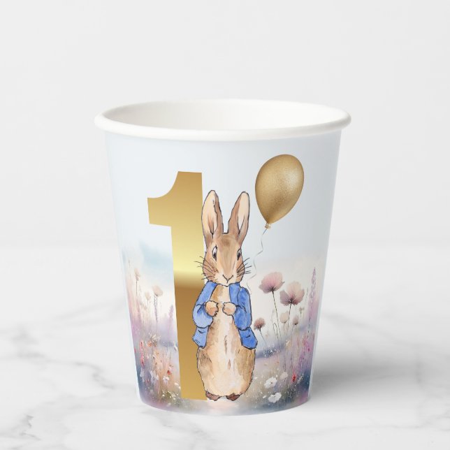 Classic Rabbit 1st birthday Paper Cups (Front)