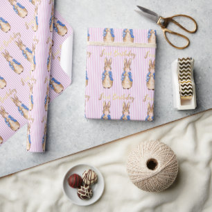 Classic rabbit 1st birthday wrapping paper