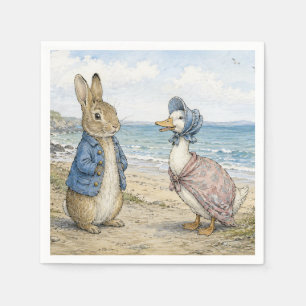 Classic Rabbit and Duck by the Seaside Napkins