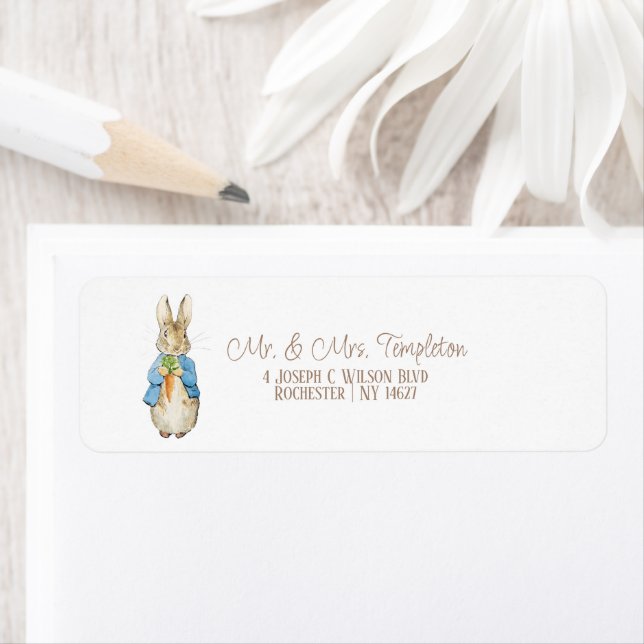 Classic Rabbit Beatrix Baby Shower Label (Insitu)