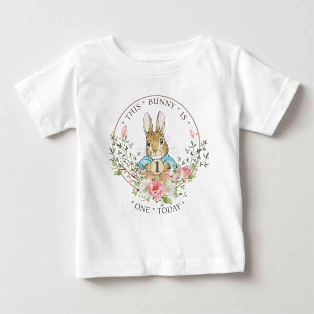 Classic Rabbit Birthday Baby T-Shirt (Front)