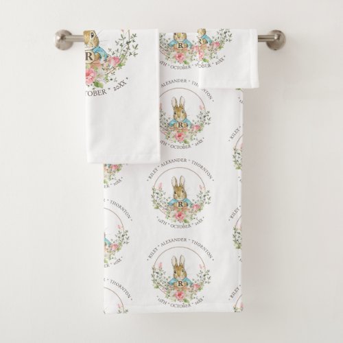 Classic Rabbit Birthday Bath Towel Set