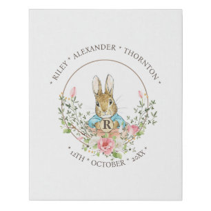 Classic Rabbit Birthday Faux Canvas Print