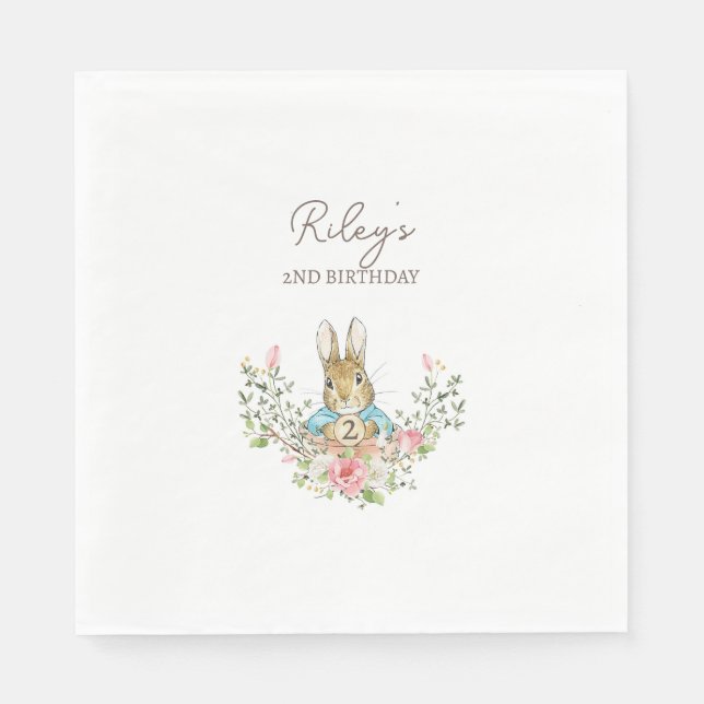 Classic Rabbit Birthday Napkins (Front)