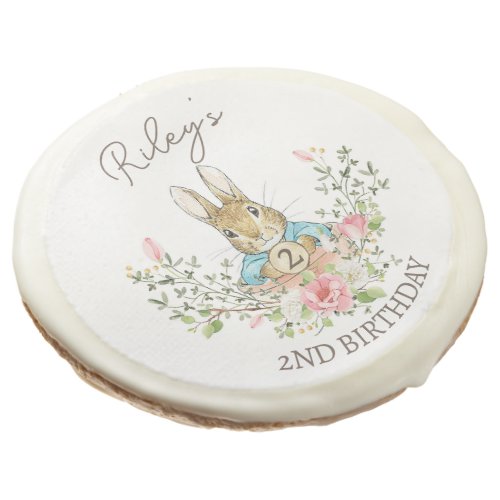 Classic Rabbit Birthday Sugar Cookie