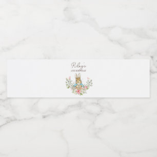 Classic Rabbit Birthday Water Bottle Label