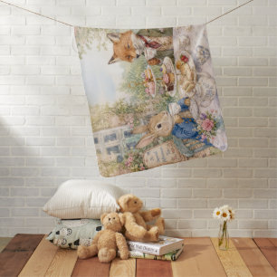 Classic Rabbit Duck Fox Afternoon Tea Time Baby Blanket