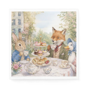 Classic Rabbit Duck Fox Afternoon Tea Time Napkins