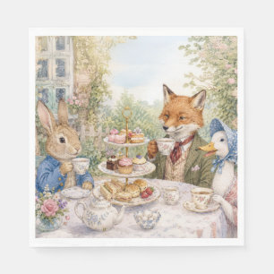 Classic Rabbit Duck Fox Afternoon Tea Time Napkins