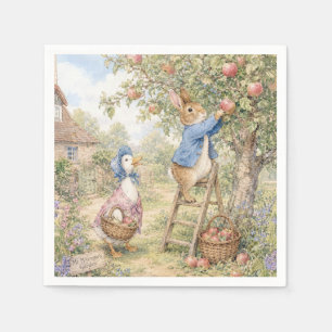 Classic Rabbit Duck picking apples Napkins
