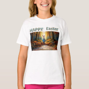 Classic Rabbit Easter Bunny with Easter Egg Basket T-Shirt