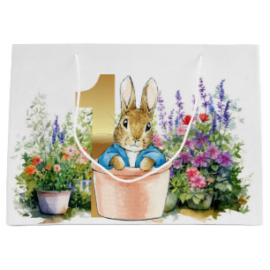 Classic Rabbit First birthday Large Gift Bag
