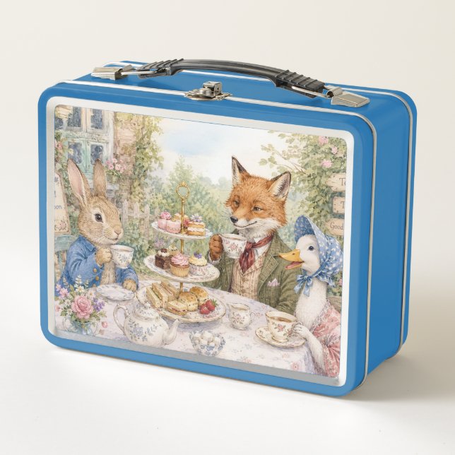 Classic Rabbit Fox & Duck  Metal Lunch Box (Front)