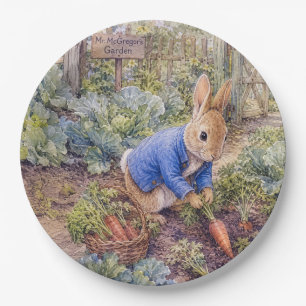 Classic Rabbit Gathering Carrots Paper Plates