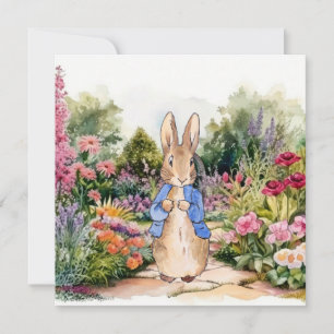 Classic Rabbit in a blue jacket Invitation