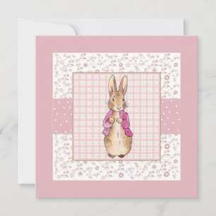 Classic rabbit in a pink jacket invitation