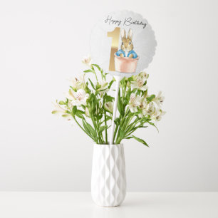Classic rabbit in a pot 1st birthday balloon