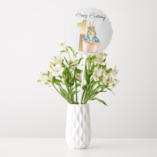 Classic rabbit in a pot 1st birthday balloon (Vase)