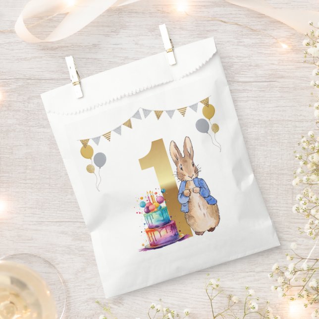 Classic Rabbit in blue jacket Favor Bag (Clipped)