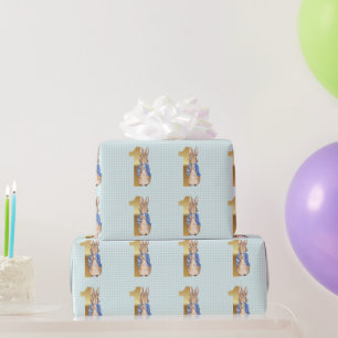Classic Rabbit in blue jacket First Birthday Wrapping Paper