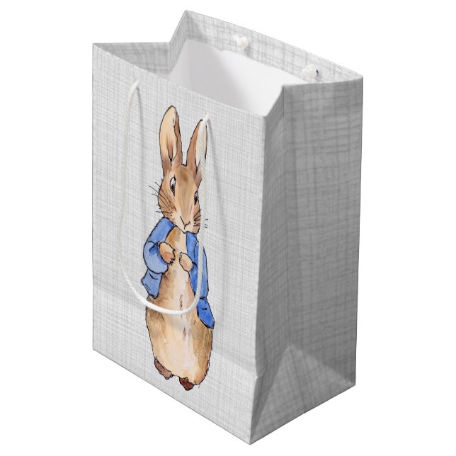 Classic rabbit in blue jacket medium gift bag (Front Angled)