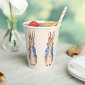Classic rabbit in blue jacket paper cups