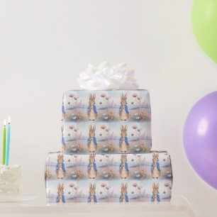 Classic rabbit in blue jacket wrapping paper