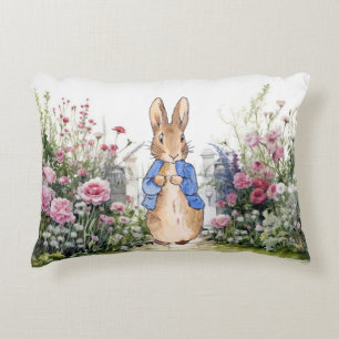Classic Rabbit in his garden Accent Pillow