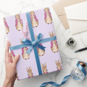 Classic rabbit in pink jacket wrapping paper