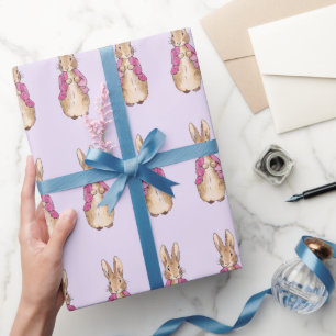 Classic rabbit in pink jacket wrapping paper