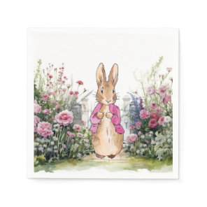 Classic Rabbit Pink Jacket in his Garden Napkins
