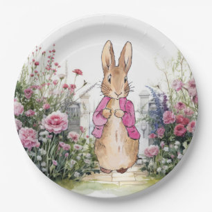 Classic rabbit pink jacket paper plates