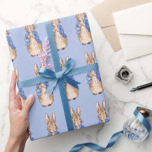 Classic Rabbit wearing a blue jacket Wrapping Paper