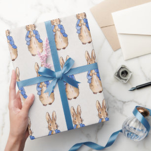 Classic Rabbit wearing a blue jacket Wrapping Paper