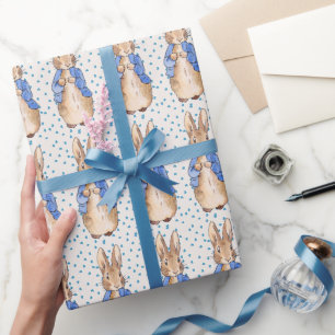 Classic Rabbit wearing a blue jacket Wrapping Paper