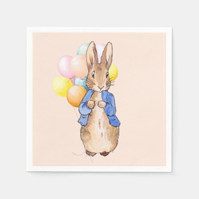 Classic Rabbit with balloons Napkins (Front)
