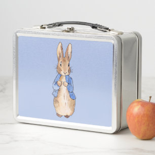 Classic Rabbit with Blue Background Metal Lunch Box
